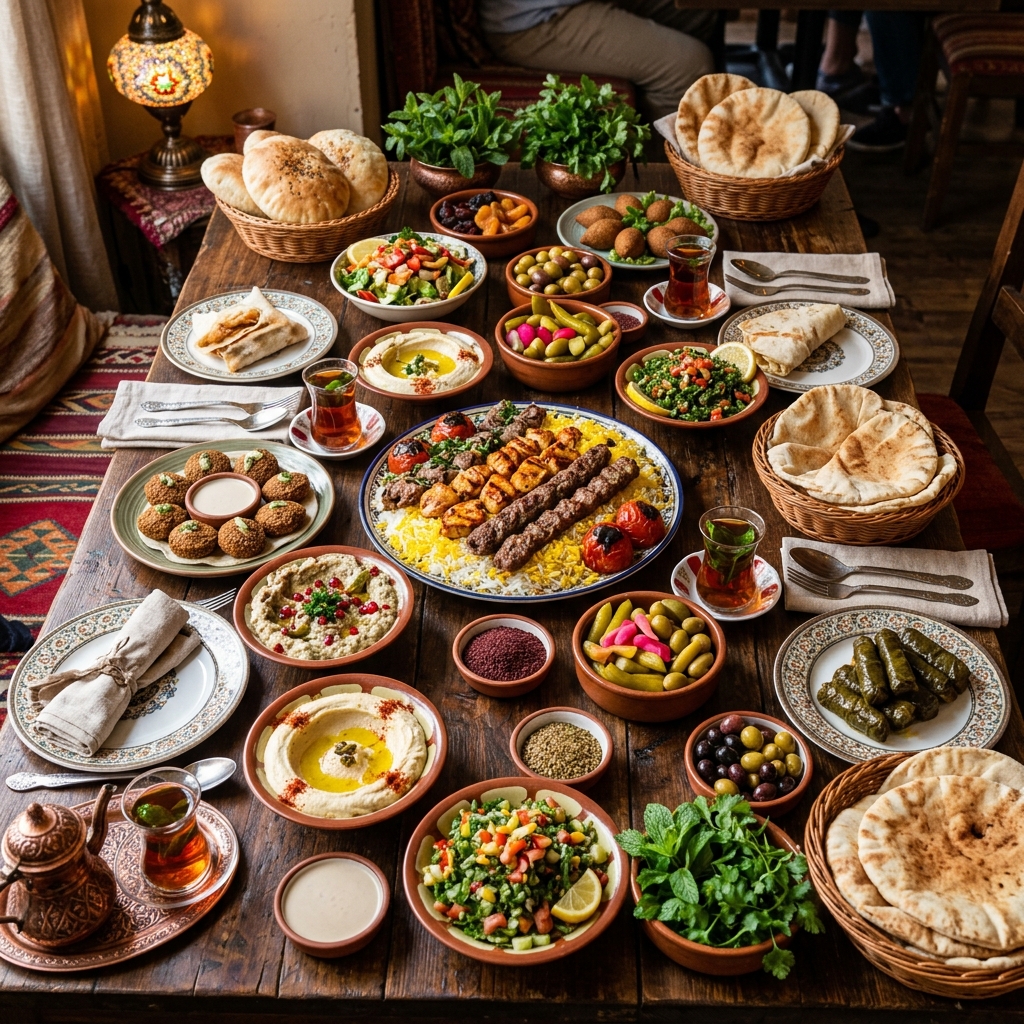 Iraqi feast spread at Pita House & Grill